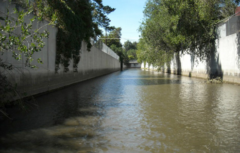 Portneuf River in the concrete channel, Pocatello